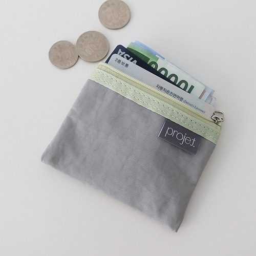 [projet] flat card pouch - light grey (4차입고)