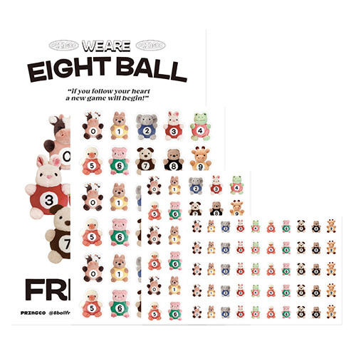 [프링코] 8Ball Friends Mini Poster Sticker Set (재입고)