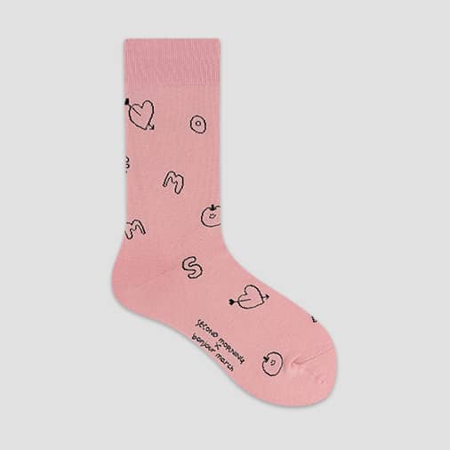 [봉주르마치] Heart socks_pink apple (with 세컨드모닝)